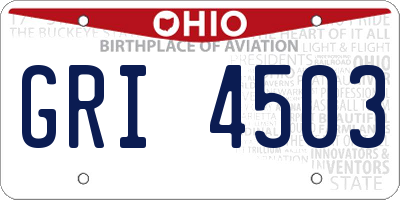 OH license plate GRI4503
