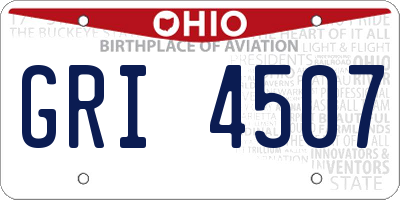 OH license plate GRI4507