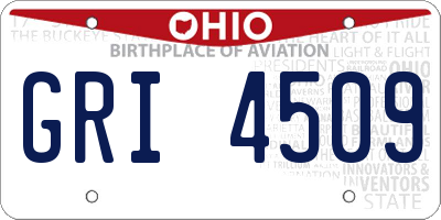 OH license plate GRI4509