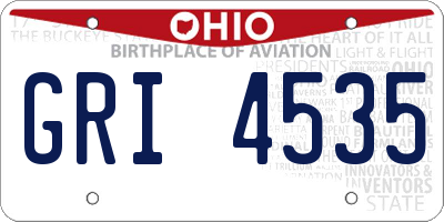 OH license plate GRI4535