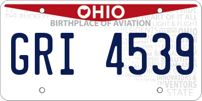 OH license plate GRI4539