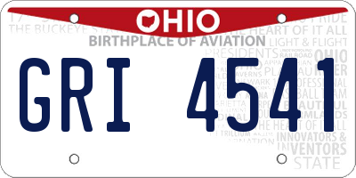 OH license plate GRI4541