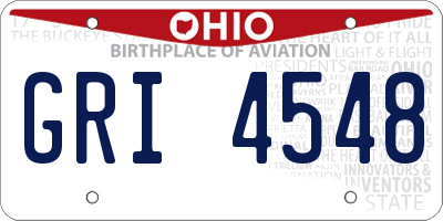 OH license plate GRI4548