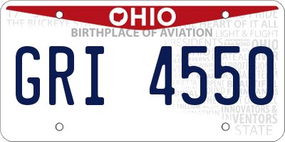 OH license plate GRI4550