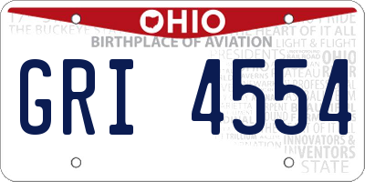 OH license plate GRI4554