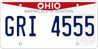 OH license plate GRI4555