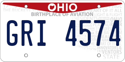 OH license plate GRI4574