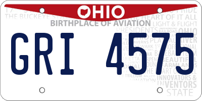 OH license plate GRI4575