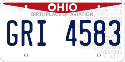 OH license plate GRI4583
