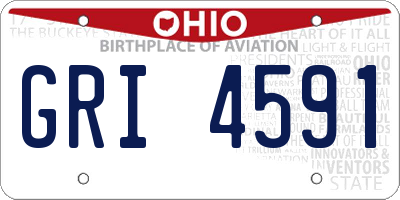 OH license plate GRI4591
