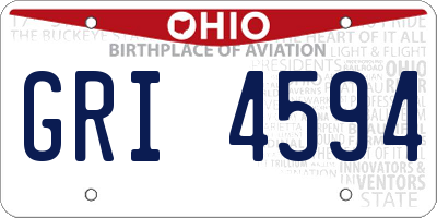 OH license plate GRI4594