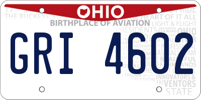 OH license plate GRI4602