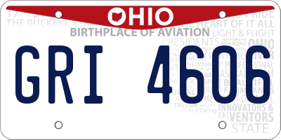 OH license plate GRI4606