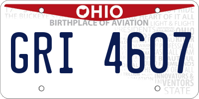 OH license plate GRI4607