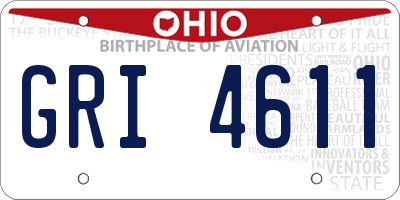 OH license plate GRI4611