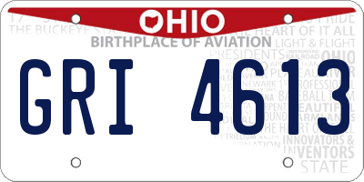 OH license plate GRI4613