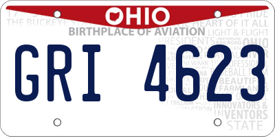 OH license plate GRI4623