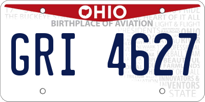 OH license plate GRI4627