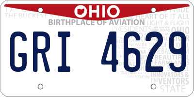 OH license plate GRI4629