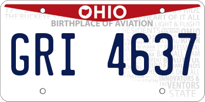 OH license plate GRI4637