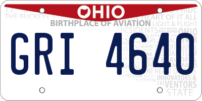 OH license plate GRI4640