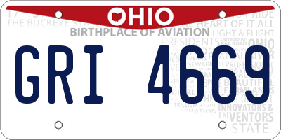 OH license plate GRI4669