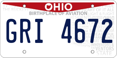 OH license plate GRI4672
