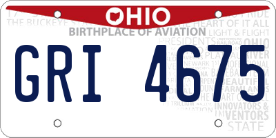 OH license plate GRI4675