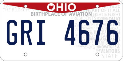 OH license plate GRI4676
