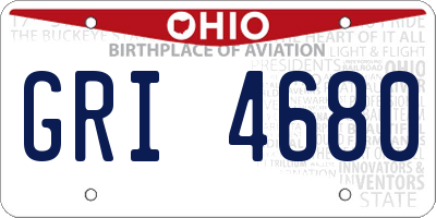 OH license plate GRI4680