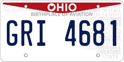 OH license plate GRI4681