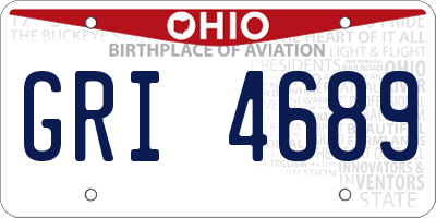 OH license plate GRI4689