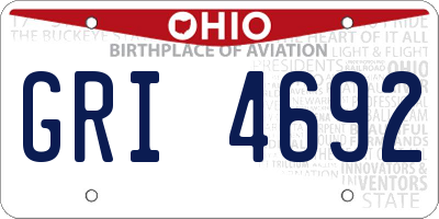 OH license plate GRI4692