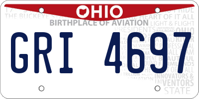 OH license plate GRI4697