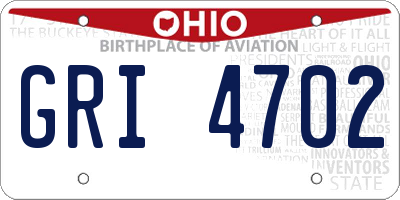 OH license plate GRI4702