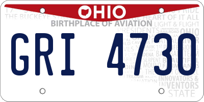 OH license plate GRI4730