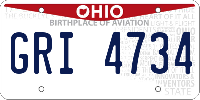 OH license plate GRI4734