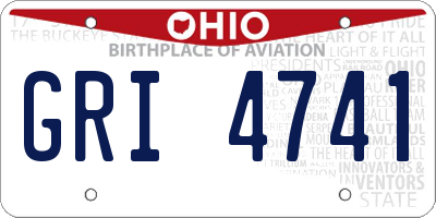 OH license plate GRI4741