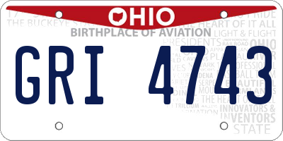 OH license plate GRI4743