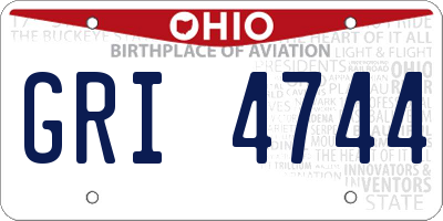 OH license plate GRI4744
