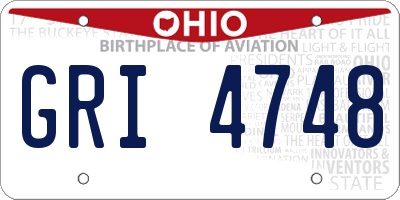 OH license plate GRI4748