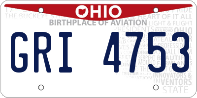 OH license plate GRI4753