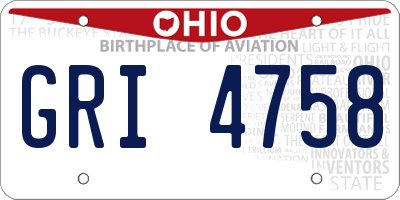 OH license plate GRI4758