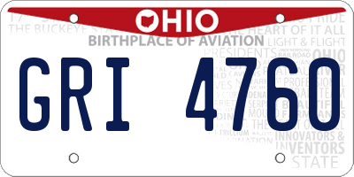 OH license plate GRI4760