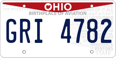 OH license plate GRI4782