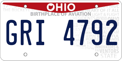 OH license plate GRI4792
