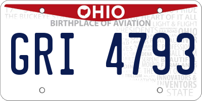 OH license plate GRI4793