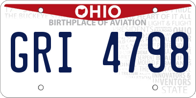 OH license plate GRI4798