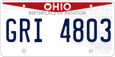 OH license plate GRI4803