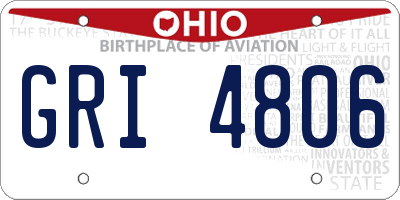 OH license plate GRI4806